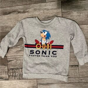 Sonic Kids Light Gray Crewneck Sweatshirt - Sonic Faster Than You